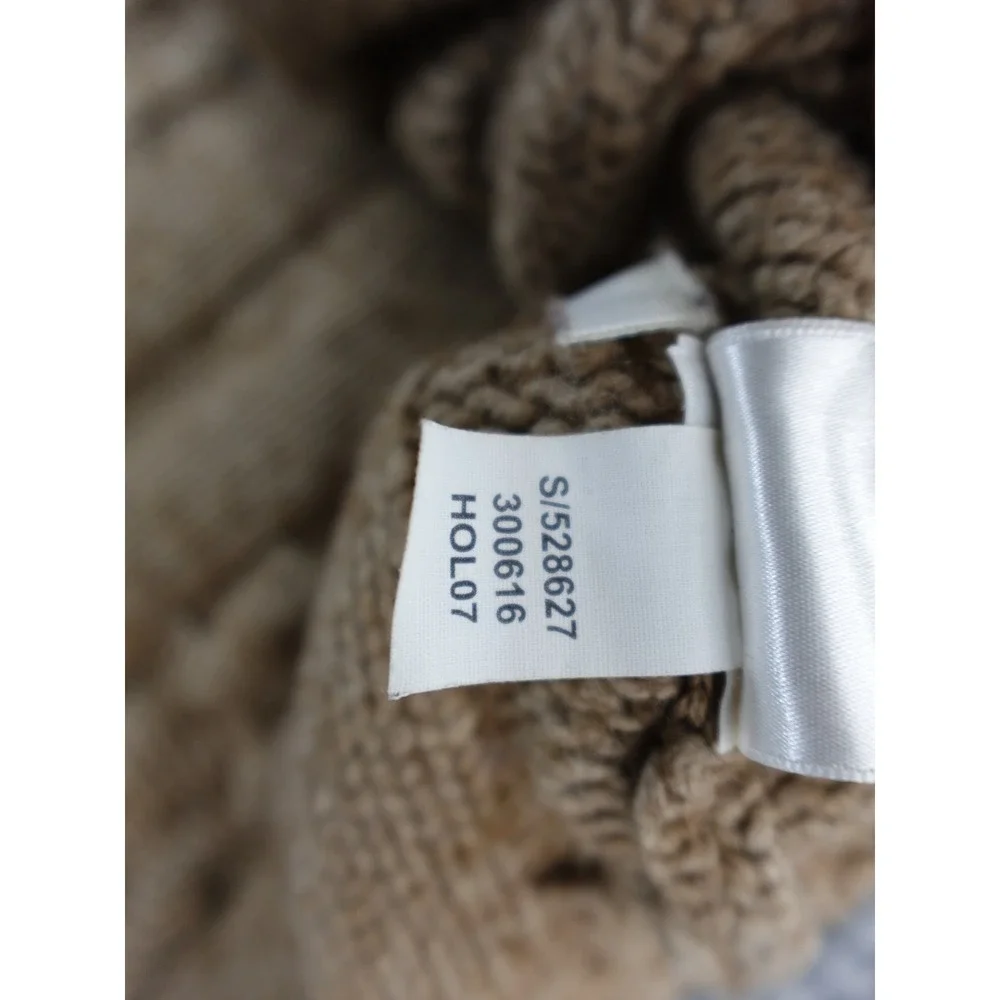 Old Navy Women Cable Knit V Neck Sweater Brown Long Sleeve Buttons Size Medium‎